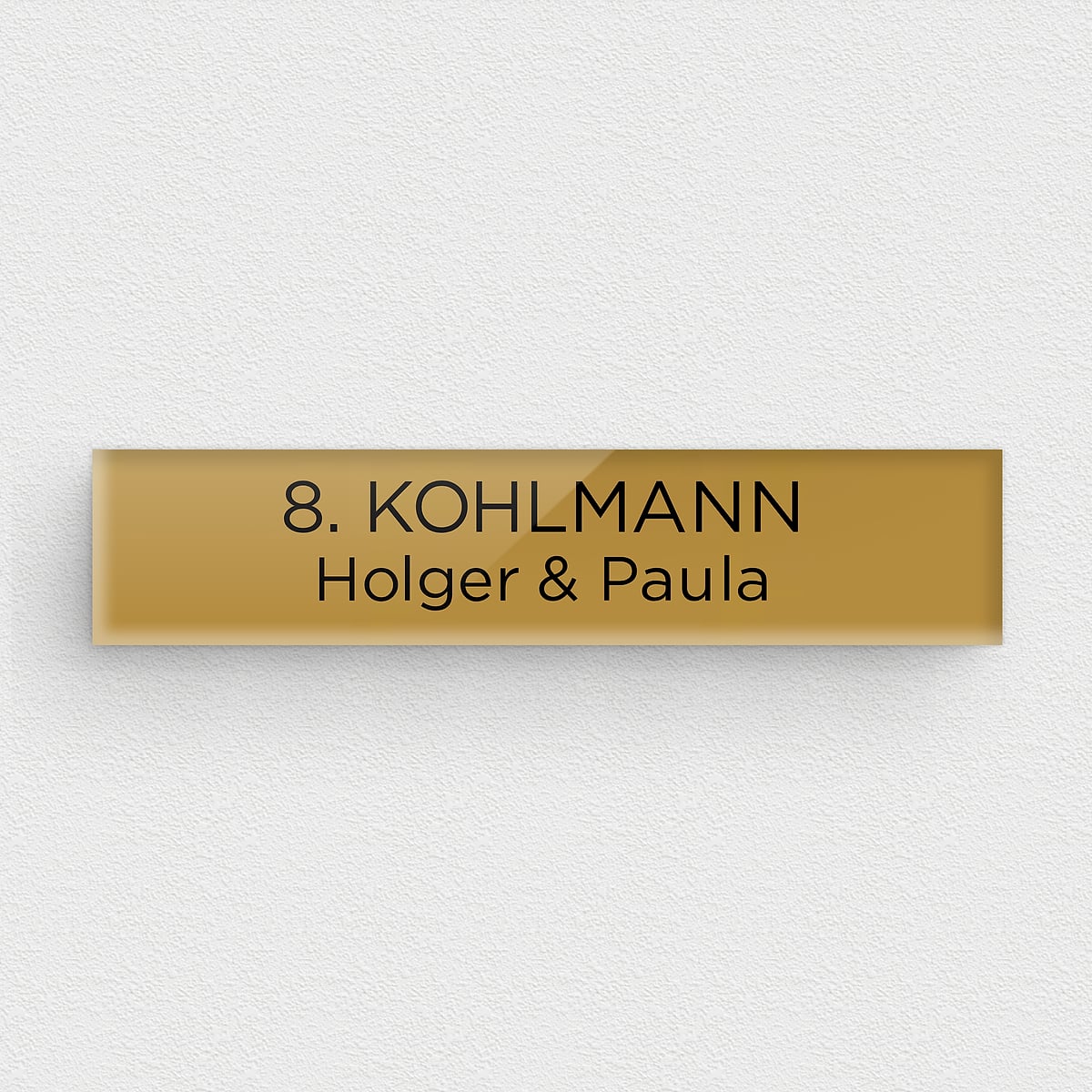 Profil-Metall-Namensschild mit Magnet Magnetbefestigung incl. Gravur Aluminium NEU (gold