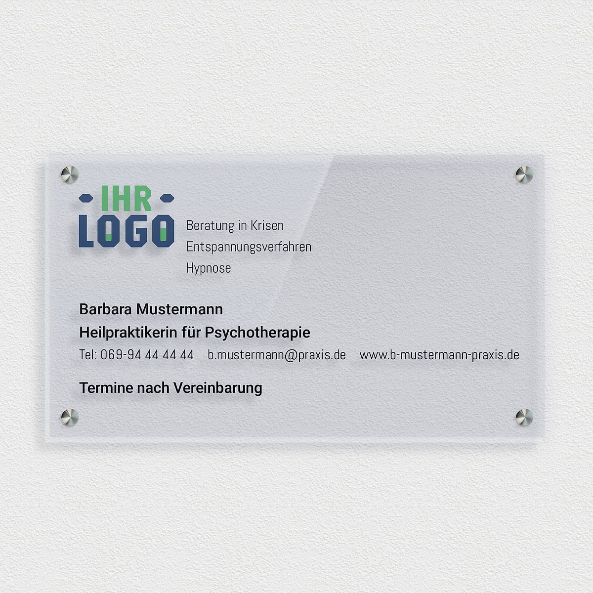 Firmenschild Edelstahl: Schilder selber online gestalten