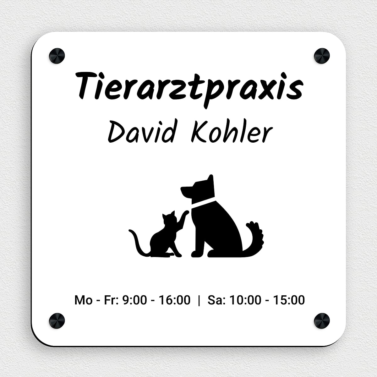 Firmenschild Edelstahl, Standschild mit Werbefläche 600 mm breit