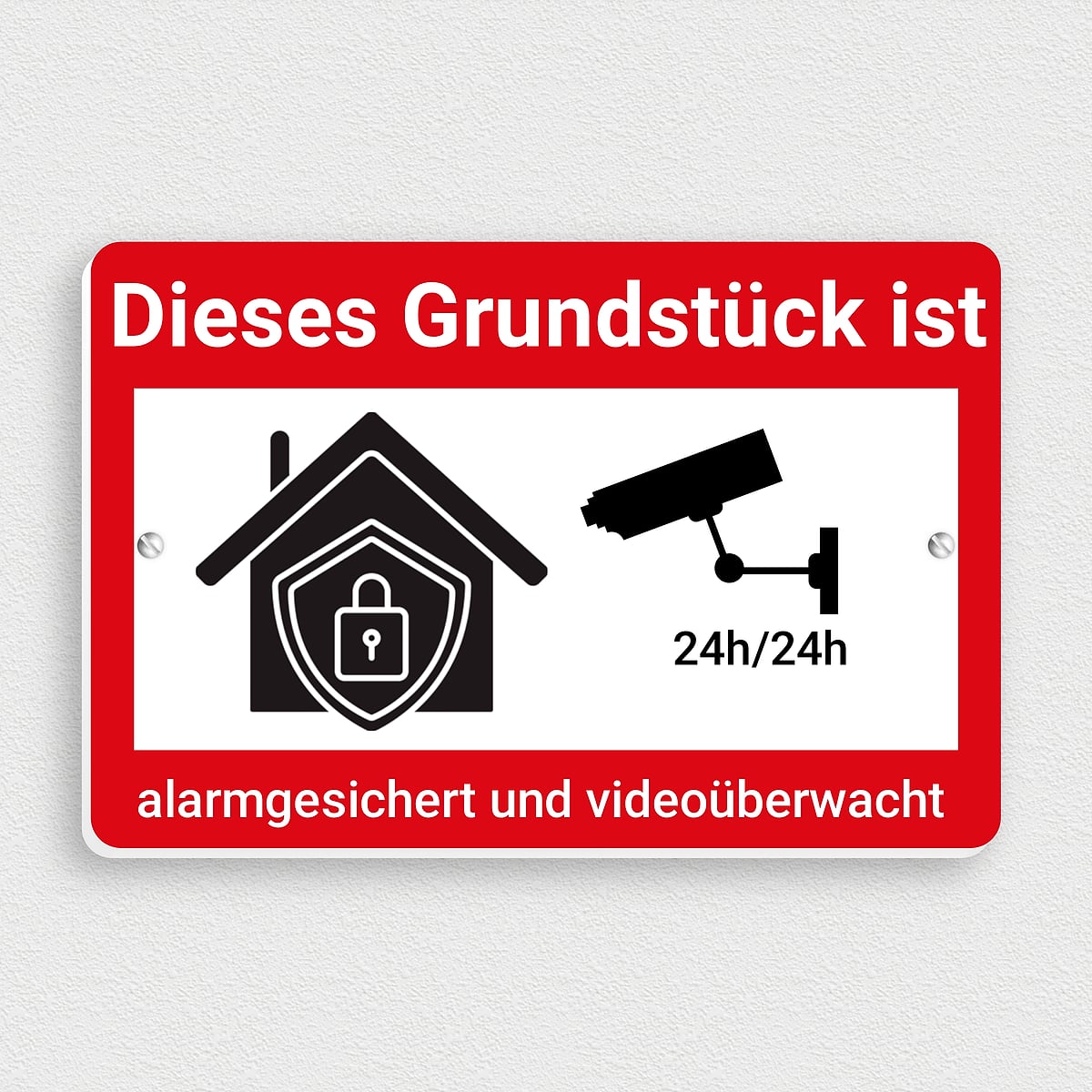 Schild „Videoüberwachung“ – 25,4x17,8 Cm, Aus Rostfreiem Aluminium, UV-bedruckt, Mit Aufschrift & Kamera-Symbol, Für Haus & Geschäft