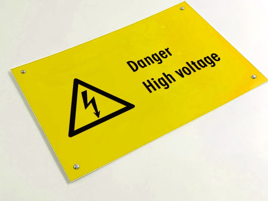 VSafety 68012AN-R'Danger Live Terminals' Schild, Hochformat, 150 x 200 mm, 3 Stück