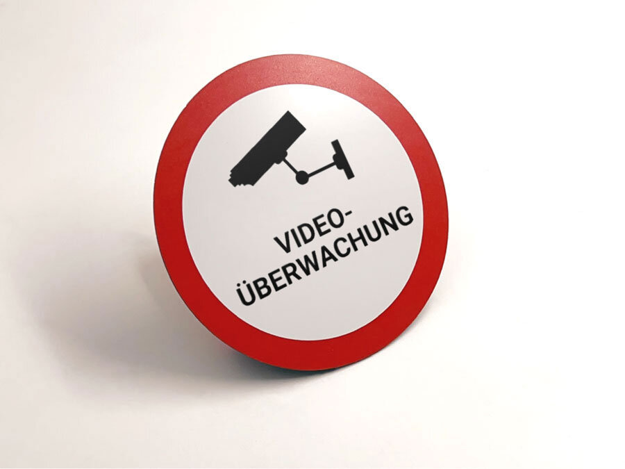 4X ACHTUNG VIDEOÜBERWACHUNG Schild 15x15cm Privat Kameraüberwachung